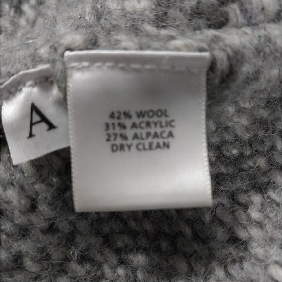 ANN TAYLOR LOFT! ALPACA & WOOL BLEND BULKY, WIDE COLLAR CARDI SWEATER! SZ XS - Picture 9 of 10